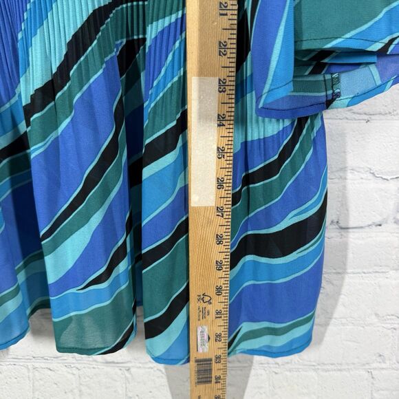 Catherines Boho Pleated Tunic Women Plus 3X Beaded Artsy Embellished Abstract - Picture 9 of 10